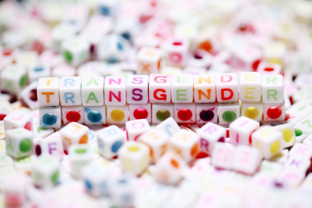 transgender spelt out in beads