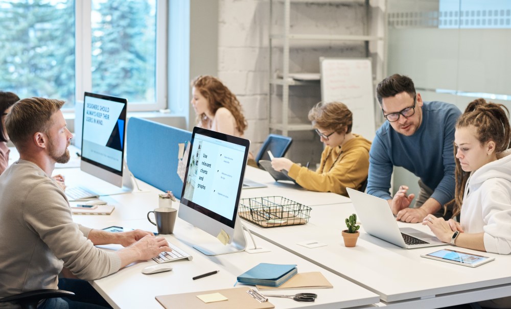 employees working in an office