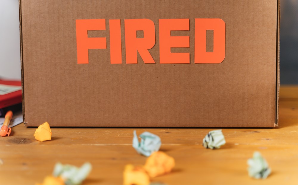 a box with the word fired on